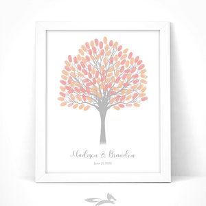 Baby Shower Fingerprint Tree Printable with Instruction Card / Baby Shower Guest Book / Baby Shower Thumbprint / Customize Instant Download