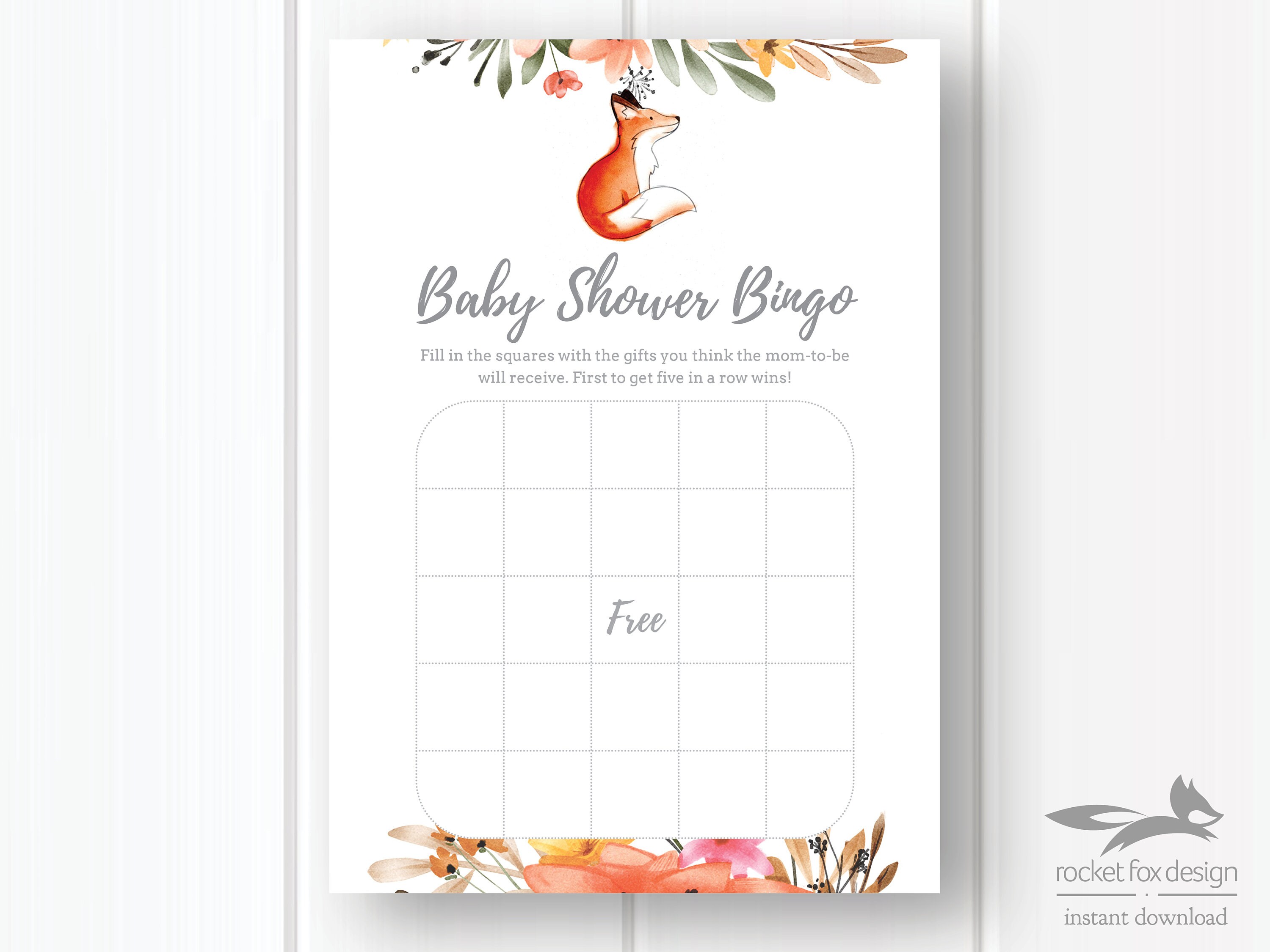 Fox Baby Shower Word Search Game Baby Word Search Fox Themed - Etsy