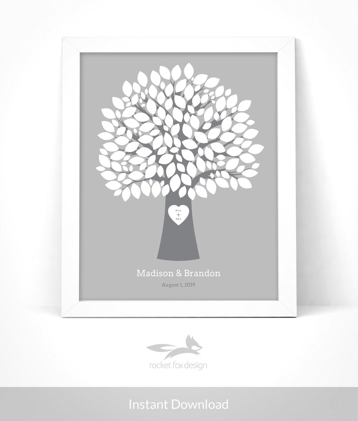 Wedding Tree Guest Book Printable With Instruction Card / Etsy
