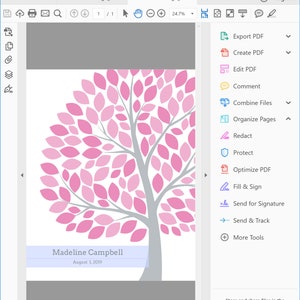 Baby Shower Guest Book Tree Printable With Instruction Card / Baby ...