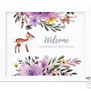 Deer Baby Shower Welcome Sign, Baby Shower Sign, Deer Baby Shower, Baby Shower with Deer Theme, Editable, Printable, Instant Download A103