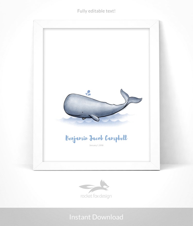 Whale Baby Shower Guest Book Whale Fingerprint Balloon Etsy