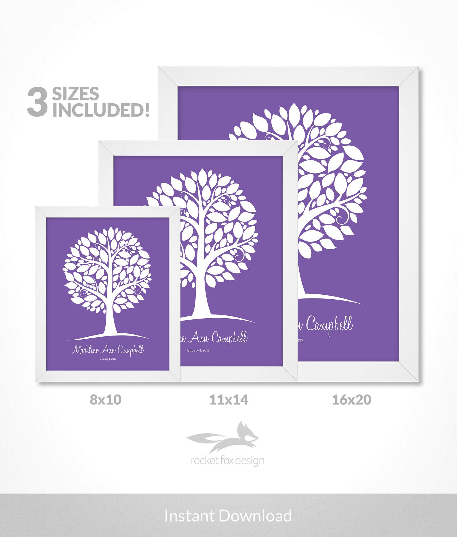 Baby Shower Guest Book Tree Printable With Instruction Card / - Etsy