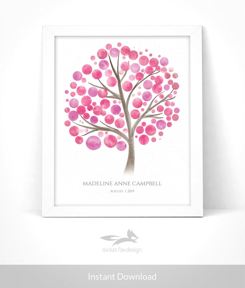 Baby Shower Guest Book Tree Printable With Instruction Card Etsy Baby Shower Guest Book Tree Printable With Instruction Card Etsy