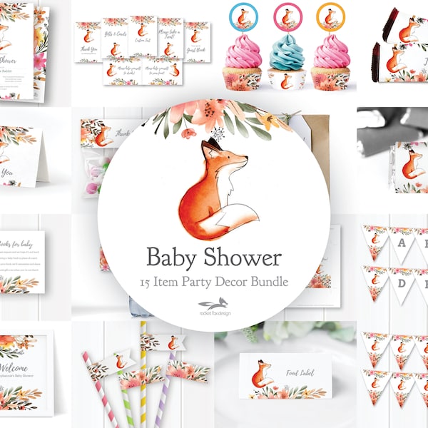 Fox Baby Shower - Etsy