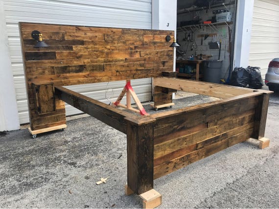 rustic headboard lights