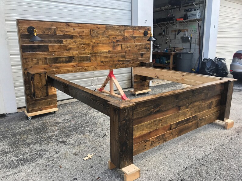 Rustic Bed Set Headboard Footboard Frame Image 0