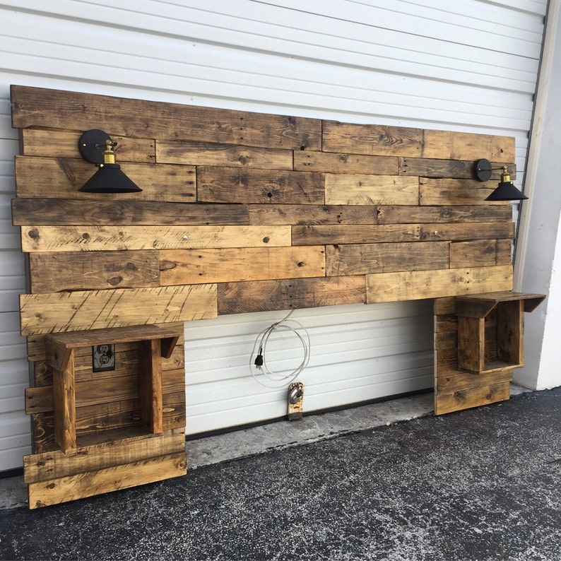 Rustic Wood Headboard Distressed Reclaim Image 0