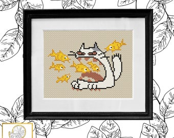 Renaldo Moon Fish Mural Cross Stitch Pattern (PDF Pattern)