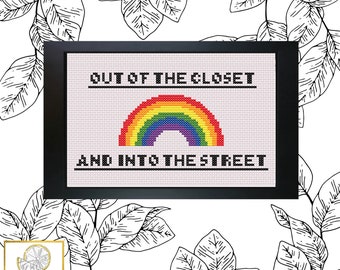 Into the Street - LGBT Pride March Cross Stitch Pattern PDF