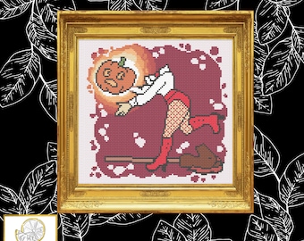 Halloween - Headless Pin Up Cross Stitch Pattern PDF