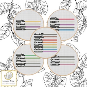 Multipack 2 - Pride Sabers Cross Stitch Pattern PDF (5 Patterns)
