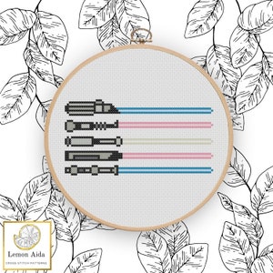 Transgender Pride Sabers Cross Stitch Pattern PDF