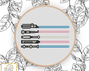 Transgender Pride Sabers Cross Stitch Pattern PDF