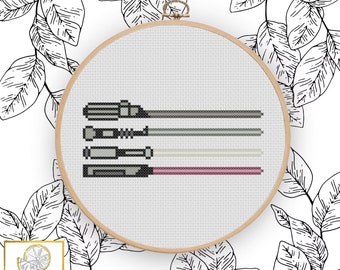 Asexual Pride Sabers Cross Stitch Pattern PDF