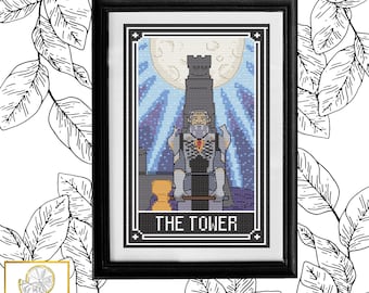 Ketheric Thorm - The Tower Tarot Card Cross Stitch Pattern PDF