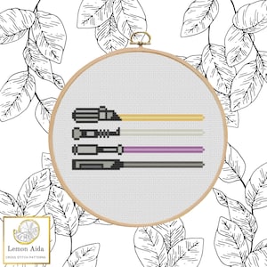 Nonbinary Pride Sabers Cross Stitch Pattern PDF