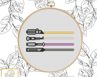 Nonbinary Pride Sabers Cross Stitch Pattern PDF
