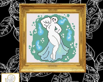 Halloween - Ghost Light Pin Up Cross Stitch Pattern PDF