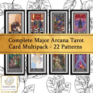 Multipack - Complete Major Arcana Tarot Card Cross Stitch Patterns PDFs - 22 Patterns