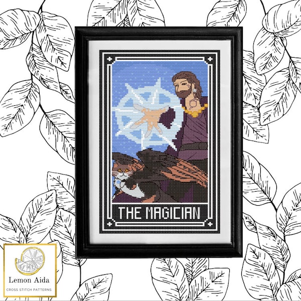 Gale of Waterdeep - The Magician Tarot Card Cross Stitch Pattern PDF