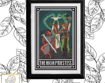 Kagha and Zevlor - The High Priestess Tarot Card Cross Stitch Pattern PDF