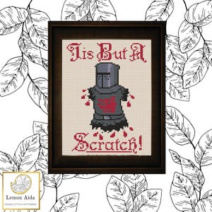 Es solo un rasguño. Patrón de punto de cruz de Monty Python en PDF.