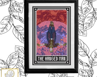 Prince Orpheus - The Hanged Man Tarot Card Cross Stitch Pattern PDF