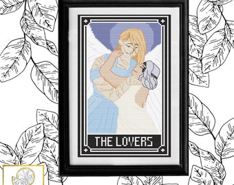 Isobel and Aylin - TheLovers Tarot Card Cross Stitch Pattern PDF
