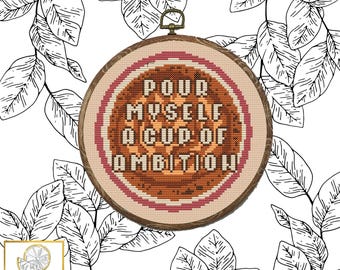 Cup of Ambition Cross Stitch Pattern PDF
