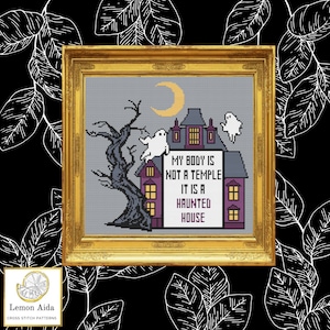 Halloween - It Is A Haunted House Cross Stitch Pattern PDF