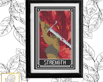 Lae'zel - Strength Tarot Card Cross Stitch Pattern PDF