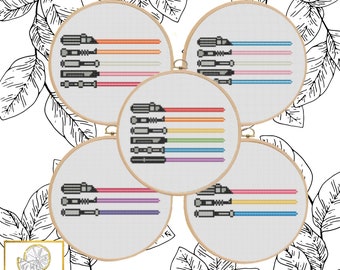 Multipack 1 - Pride Sabers Cross Stitch Pattern PDF (5 Patterns)