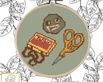 Rock Tape Scissors Cross Stitch Pattern PDF