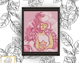 Rose Quartz Cross Stitch Pattern PDF