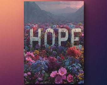 Hope Flower Field Journal  Inspirational Writing Notebook with Matte Cover | Perforated Pages, Full Wraparound Print