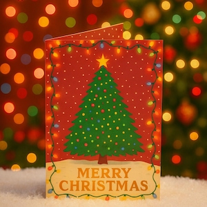 Festive Christmas Tree Greeting Card: Holiday Wishes
