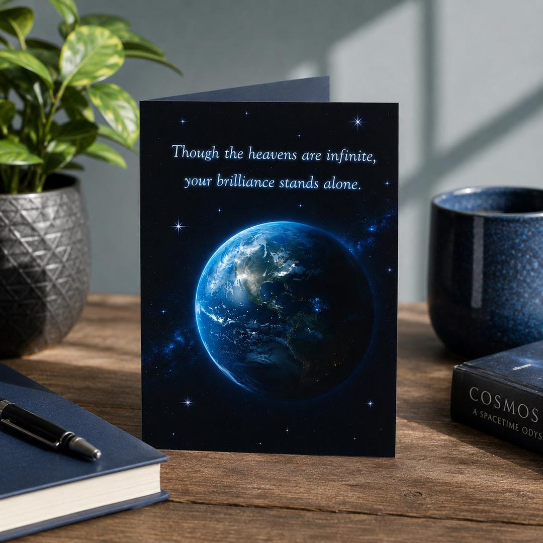 Galaxy Earth Greeting Card Inspirational Space Quote Card | Celestial ...