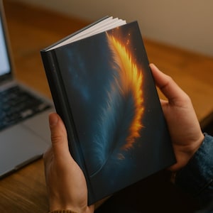 Cosmic Feather Journal  6x8 Hardcover Notebook with Lined Pages