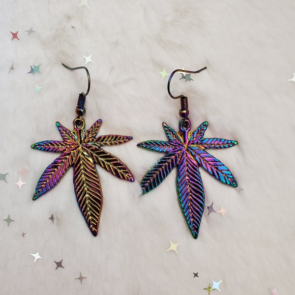 Cannabis leaf earrings