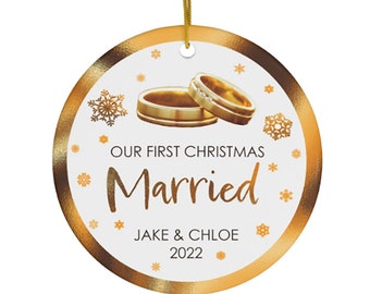 Our First Christmas Married Ornament | Free Customization |