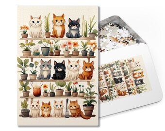 Cat Illustration Jigsaw Puzzle, Premium Puzzle (1000-Piece)