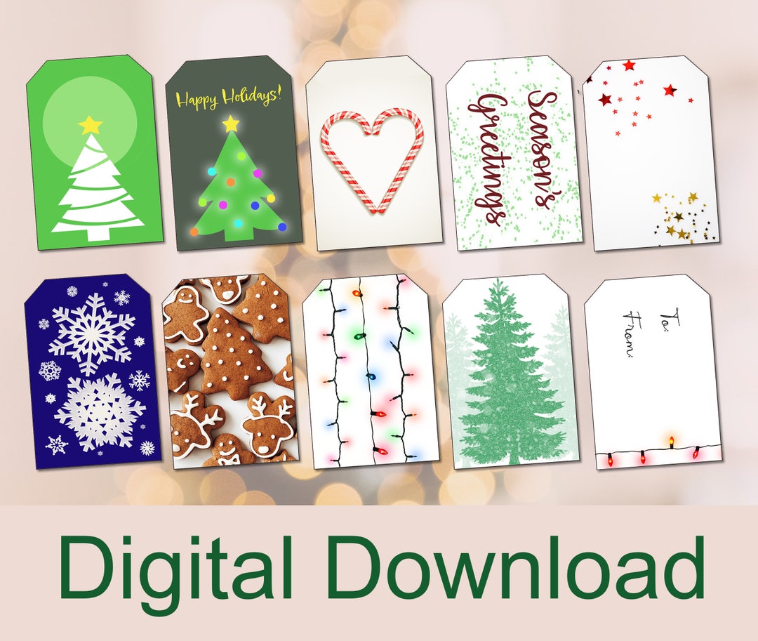 Christmas Gift Tags Bundle | Printable Holiday Designs (digital ...