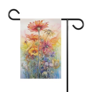 Bandera de jardín de flores silvestres estilo cottagecore, arte floral para el jardín (30,5 x 45,7 cm) imagen 5