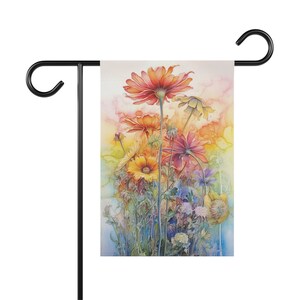 Bandera de jardín de flores silvestres estilo cottagecore, arte floral para el jardín (30,5 x 45,7 cm) imagen 6