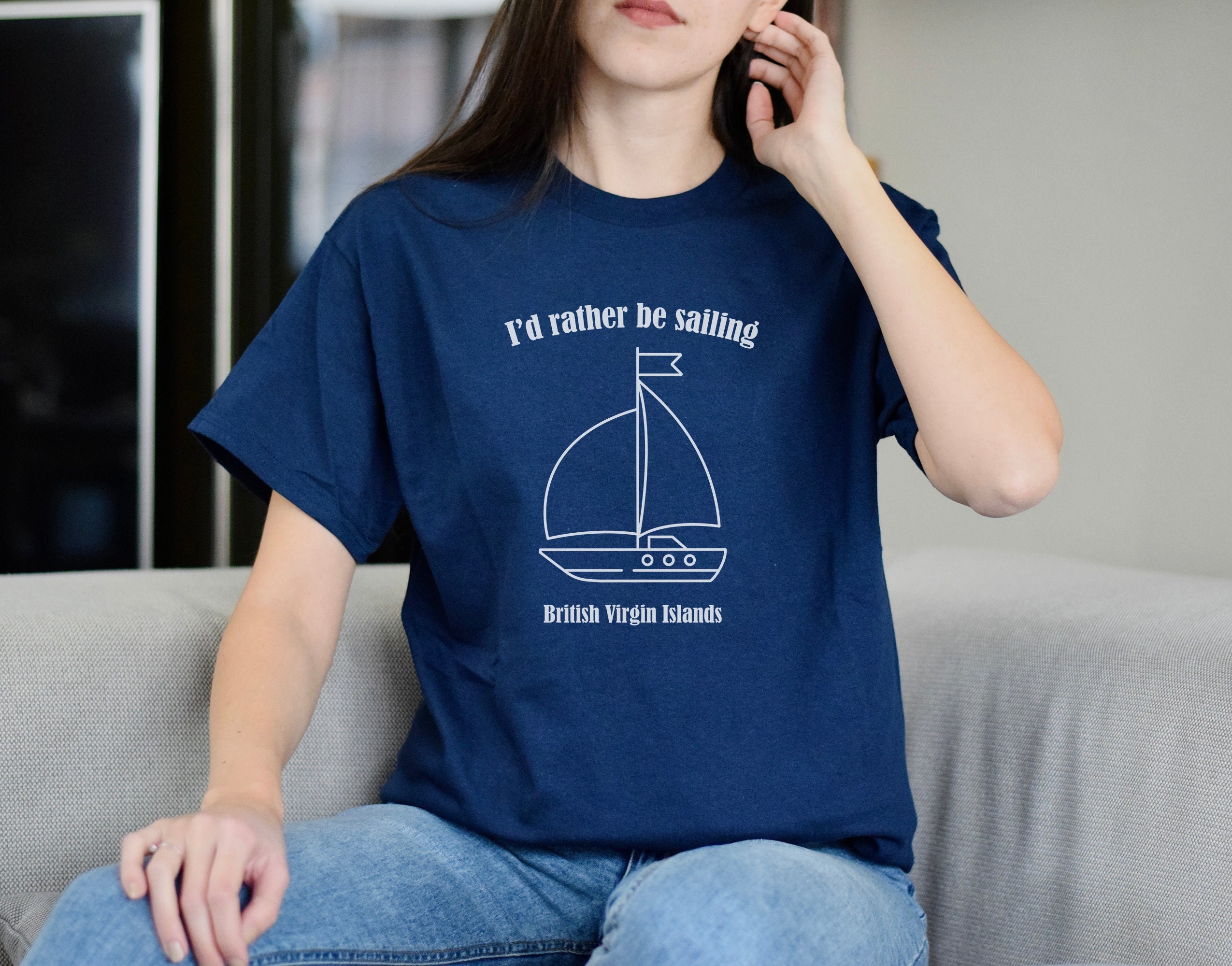 I'd Rather BVI Sailing Tshirt Sailing Shirt - Etsy Finland