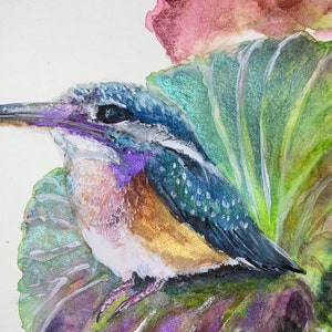 Carte d'art unique/carte d'art aquarelle martin-pêcheur/impression d'art oiseau martin-pêcheur
