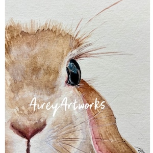 Carte d'art unique/carte lapin/carte d'art aquarelle lapin