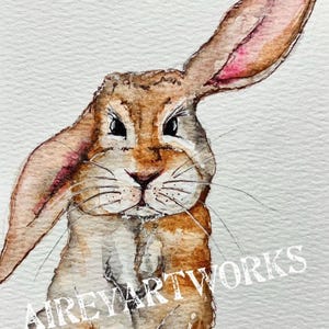 Single art card/Bunny Rabbit card/Honey Bunny watercolour art card