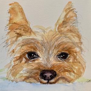 Yorkie Art Card, Yorkshire Terrier Print